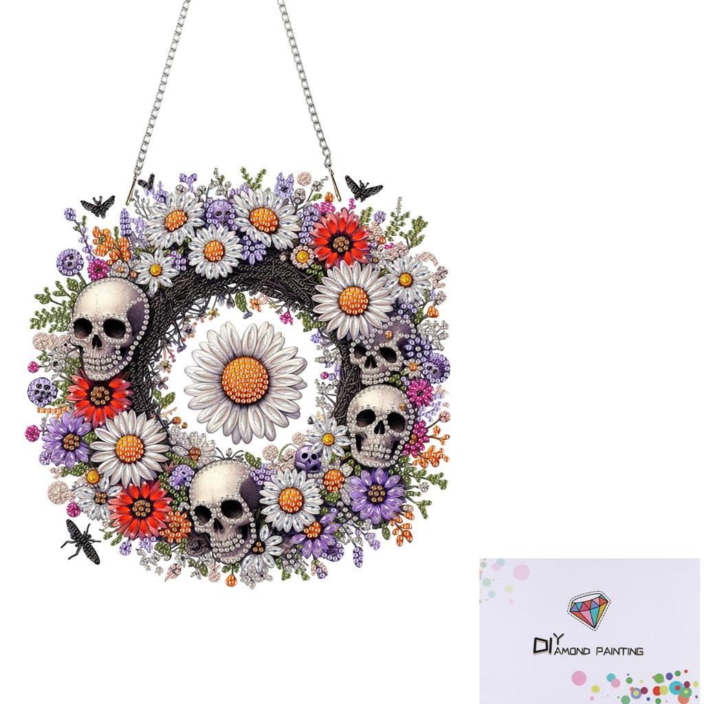 2D Flat Acrylic DIY Rhinestone Diamond Art Window Pendants Special Shape Diamond Art Pendant Window Hanging Art for Home Decor