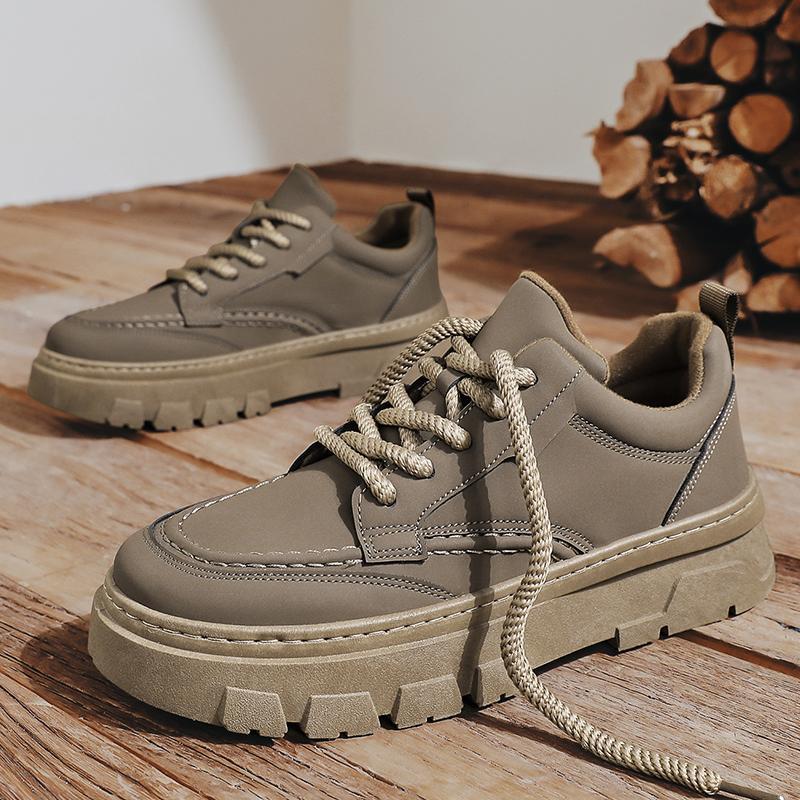 

Мужская обувь ранняя осень дышащая толстая подошва увеличивающая рост ботинки Мартин британский стиль мужская повседневная кожаная обувь спортивная рабочая удобная доска 44