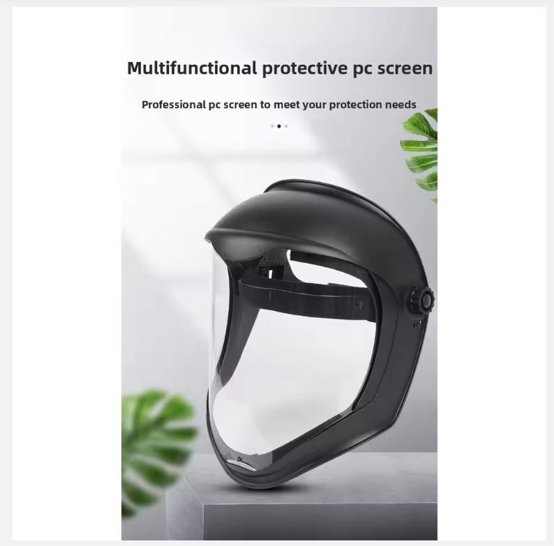 Full Face Protective Safe Mask, Anti Fog, Anti Impact, Anti Splash, Head Mounted Transparent Dust-proof and Oil Fume Proof Mask