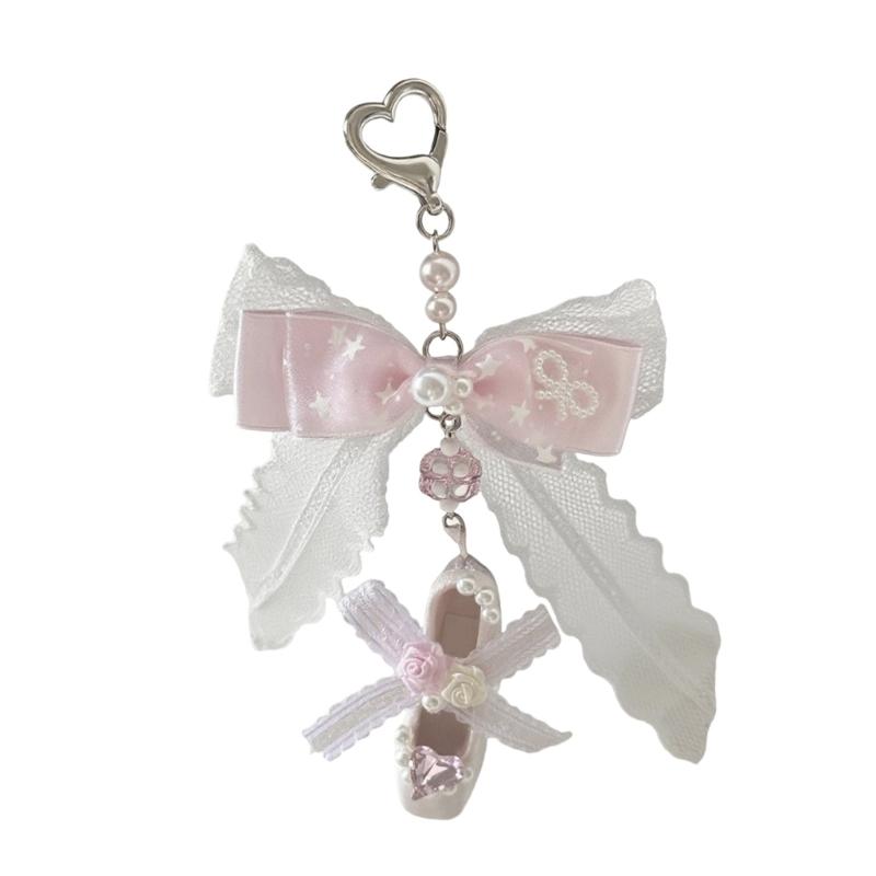 

Trendy Imitation Pearls Bowknot Bag Charm Easy Clip on Accessory for Purses Portable for Daily Use and Parties Supplies 1