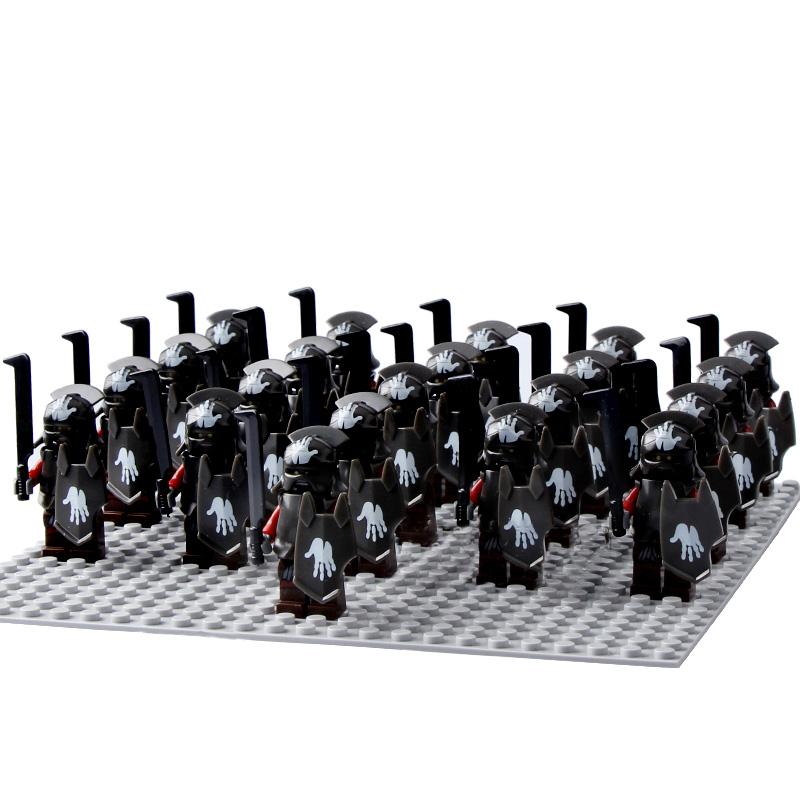 Ancient Rome Dwarf Warrior Elves Knight Rohan Eomer Haldir Urukhai Strong Orc Knight Spartacus Figures Building Block Kids Toy