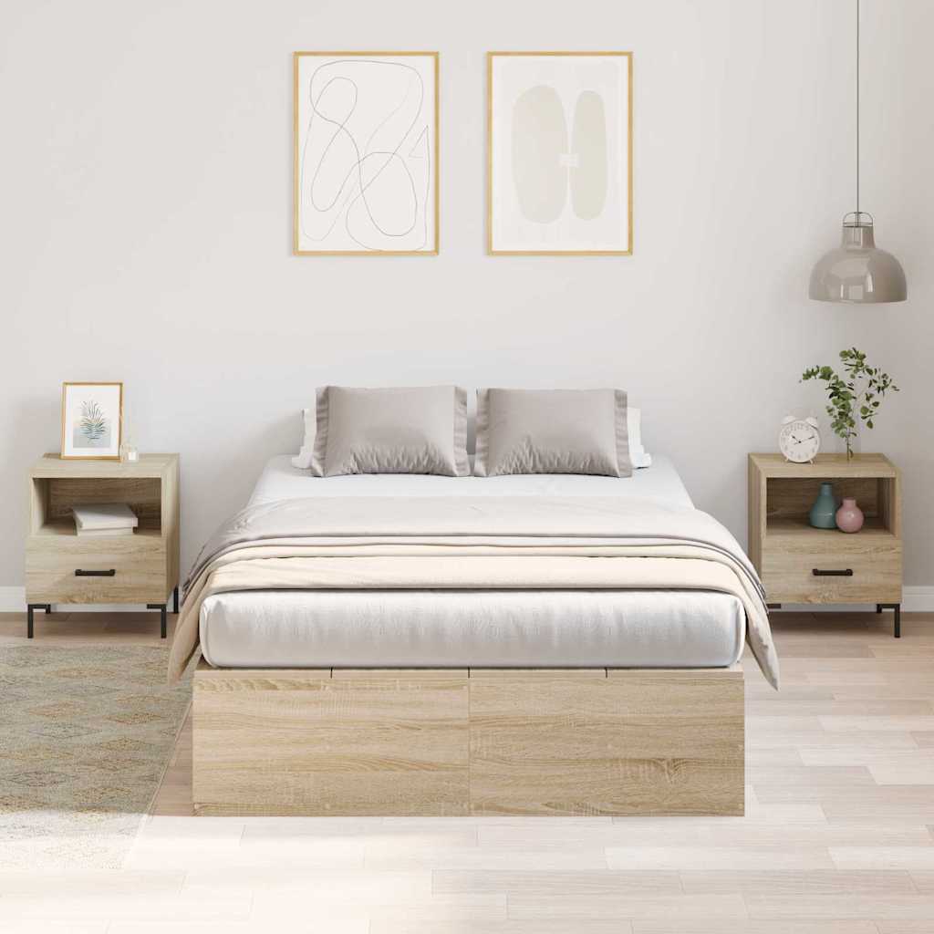Storage Bed Frame in Sonoma Oak 120 x 200 cm