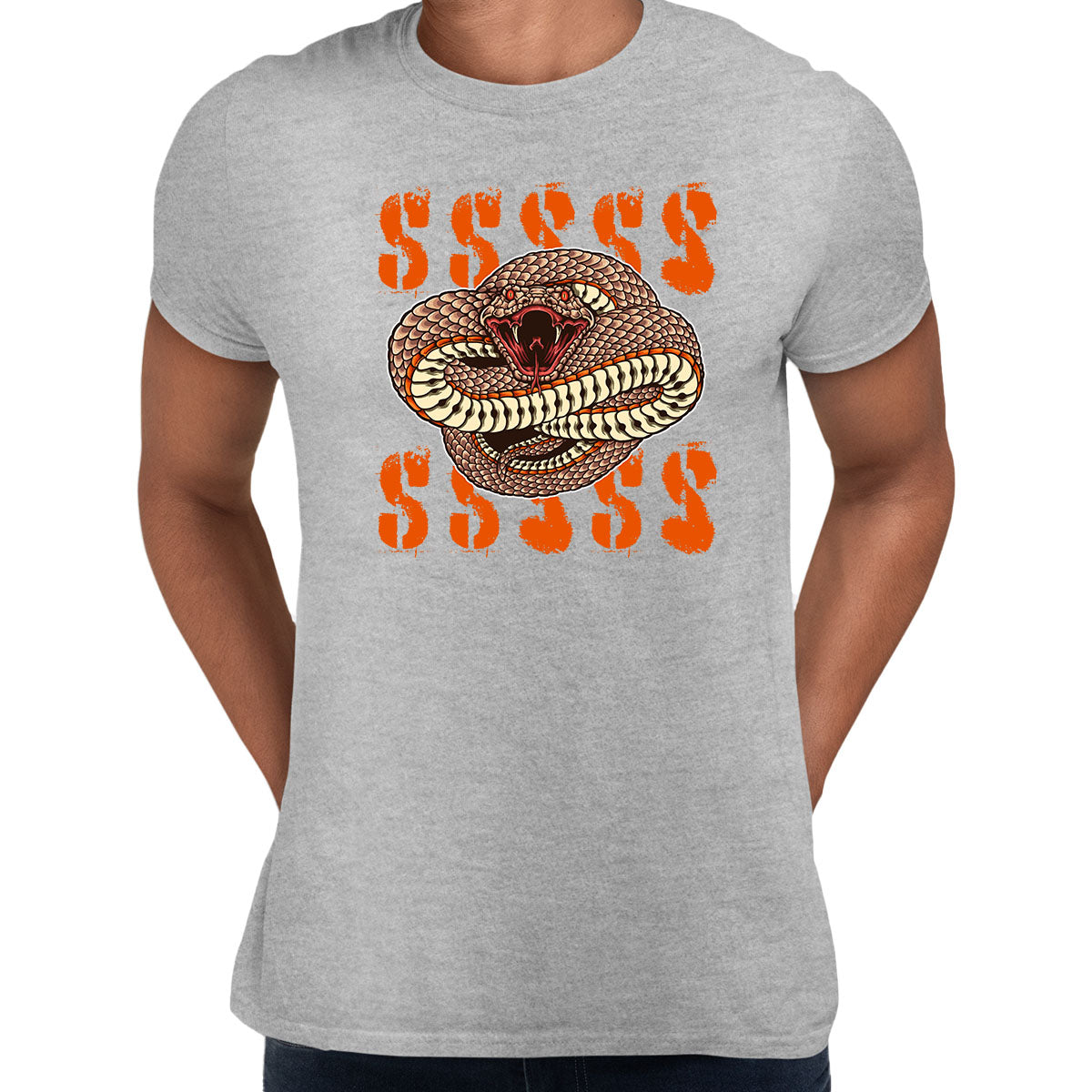 Snake SSSS Funny Animal Lover Gifts Conversation Starter Tee Unisex T-shirt S серый