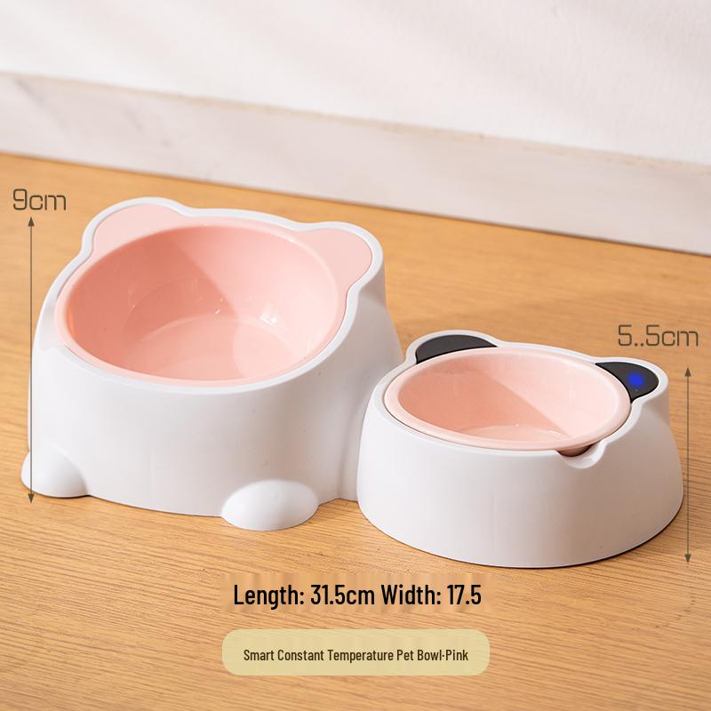 

Ceramic Anti-Spill Temperature-Regulating Pet Bowl - Slanted Design for Cats and Dogs