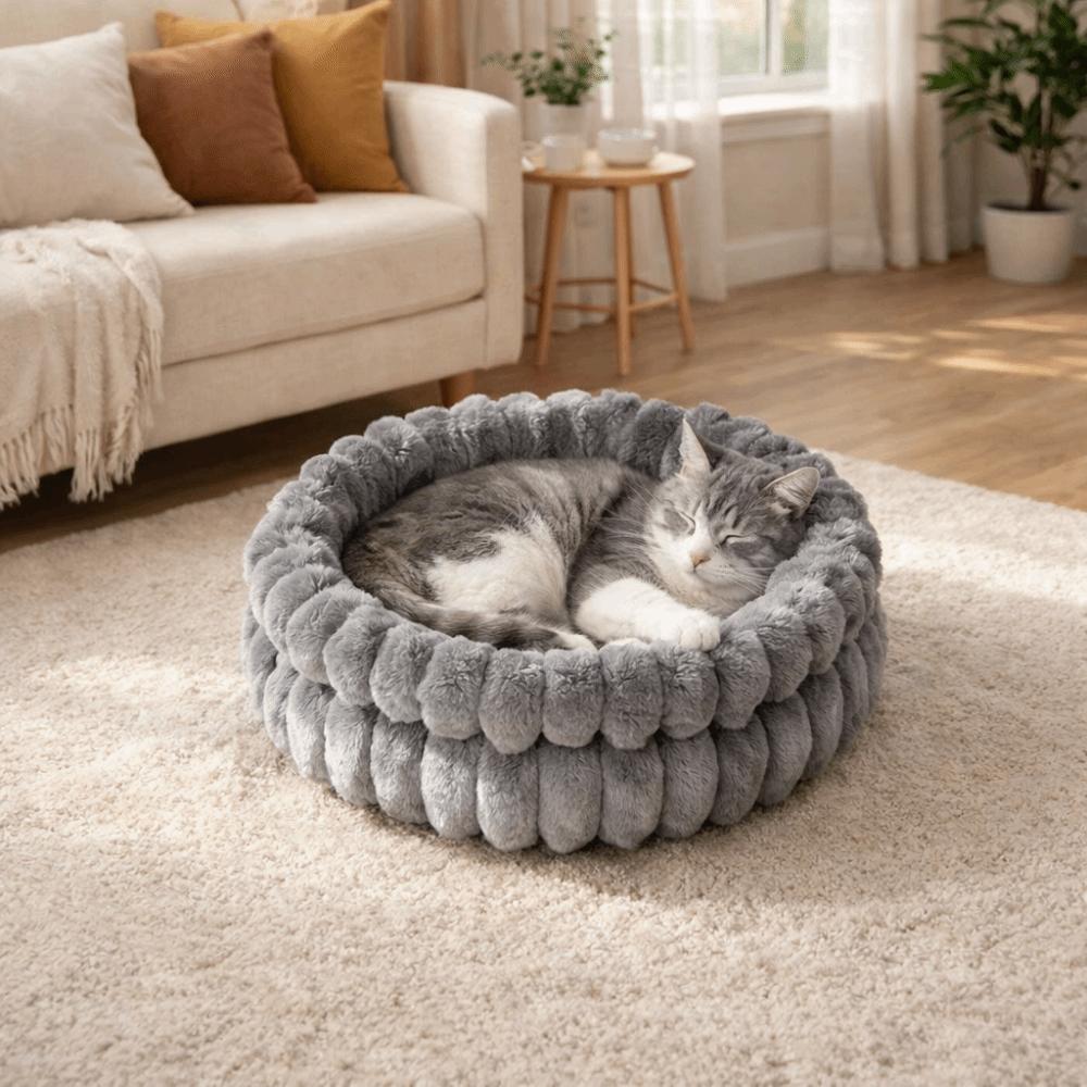 Round Cat Sofa Bed Thicken Pet Sleeping Basket Universal Dog Kennel for Cats and Dogs