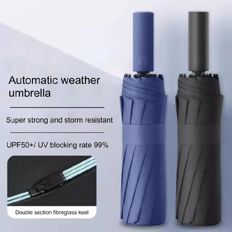 60 Rib Umbrella with Easy Auto Open/Close Feature Sun Rain Protective Umbrellas Automatic Fold