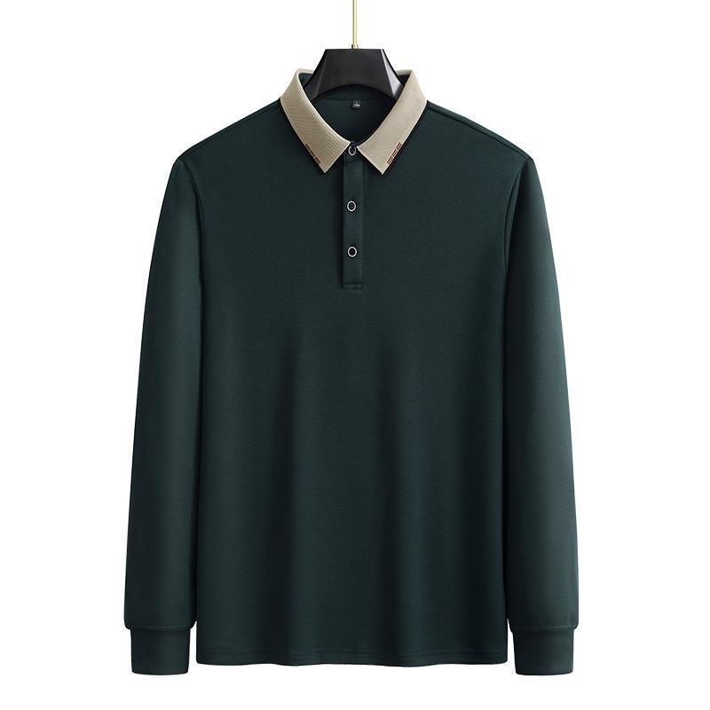Large Size Long Sleeved T-shirt with a Collar and Polo Shirt As a Base for Men's Business Casual Tops In Spring and Autumn