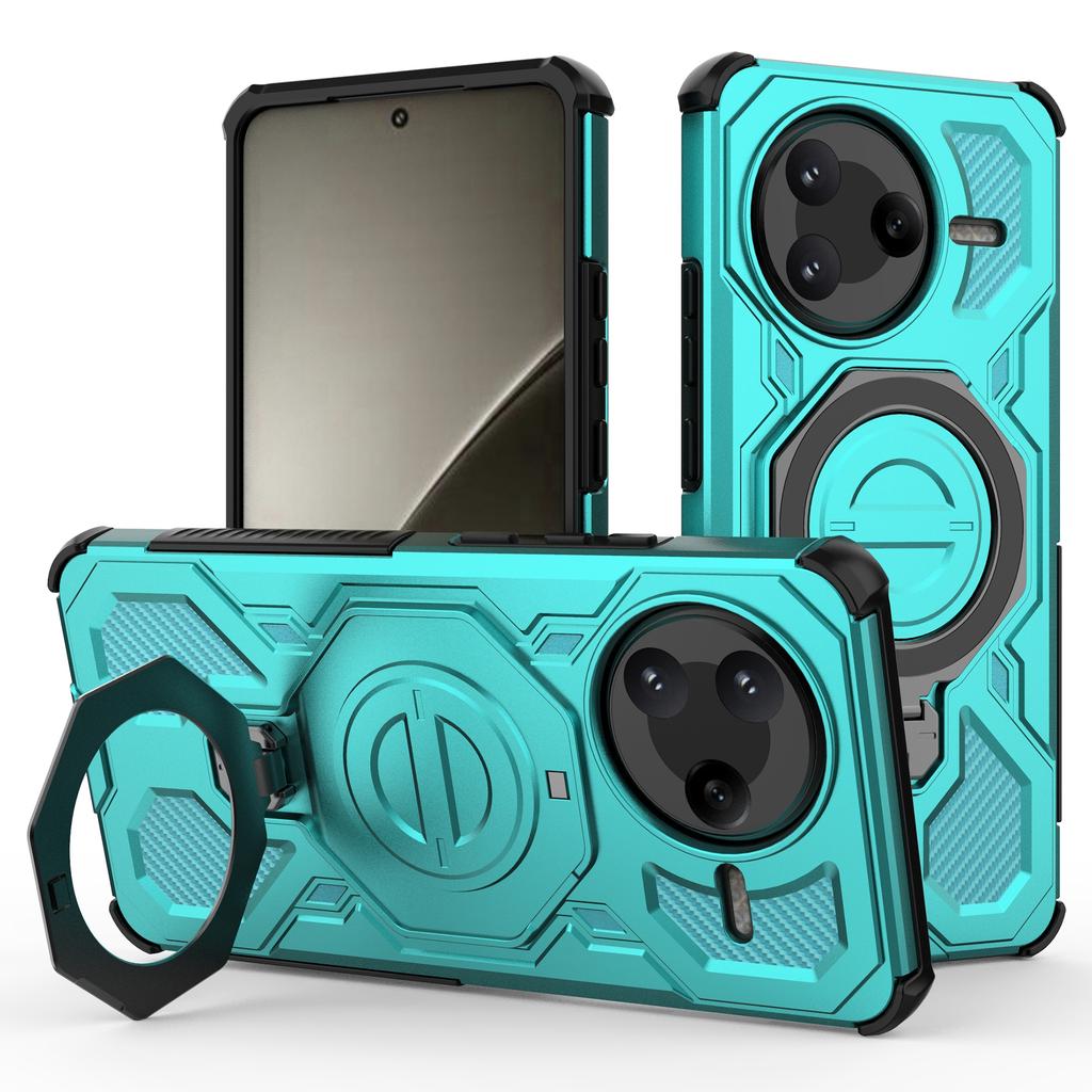 For Xiaomi Redmi K80 5G/Poco F7 Pro 5G Magnetic Case Rotating Metal Kickstand PC+TPU Phone Back Cover