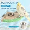 Cotton Rope Parrot Feeder Chewable Parrot Play Stand Multifunctional Bird Feeding Cups  Bird Cage