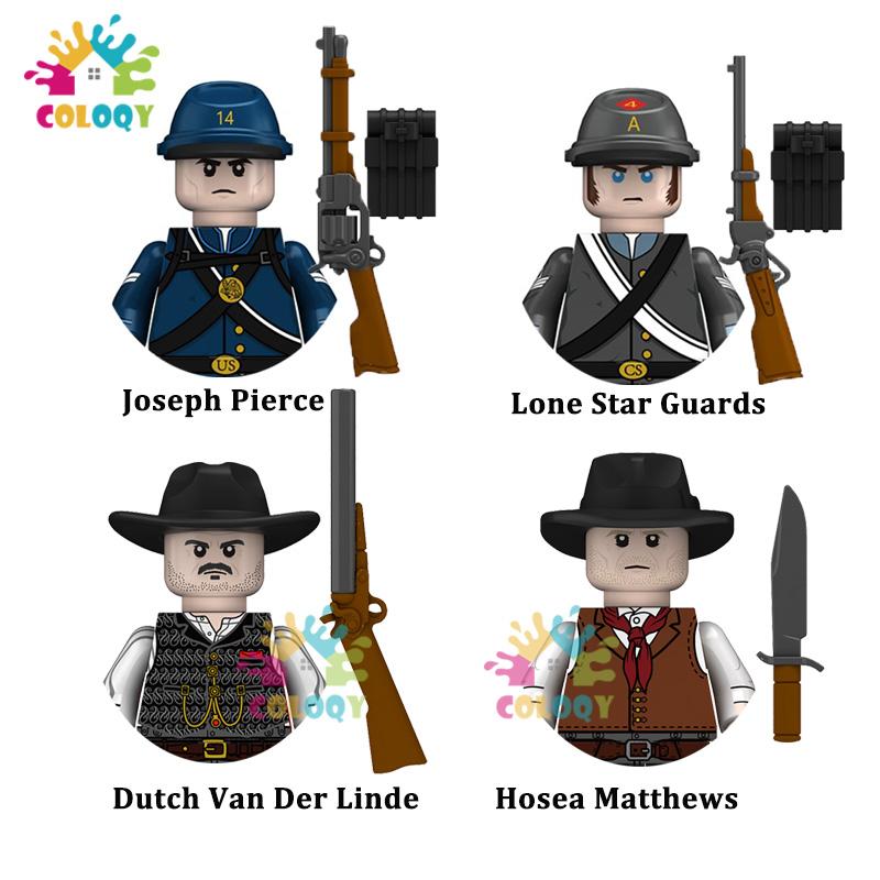 Kids Toys Cowboy Building Blocks Sadie Morgan Police Detective Soldiers Mini Action Figures Toys For Kids Christmas Gifts