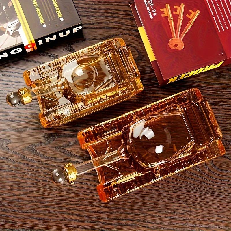 A Tank-Shaped Glass Bottle, a Unique Liquor Bottle, Specifically Designed for Infusing Alcohol, Made of High-Quality Borosilicate Glass.