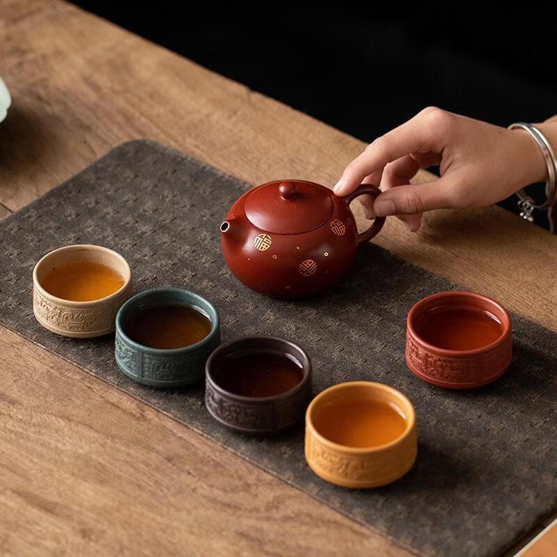 Deou Star Forbidden City Five Blessings Zisha Teaware Set