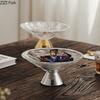 Light Luxury High Foot Glass Fruit Plate Wedding Party Snack Dessert Plate Desktop Storage Decoration Home Kitchen Tableware