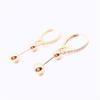 Starfuo 585 Rose Gold Plated Round Ball Earrings - Versatile Fashion in Russian Purple Gold.