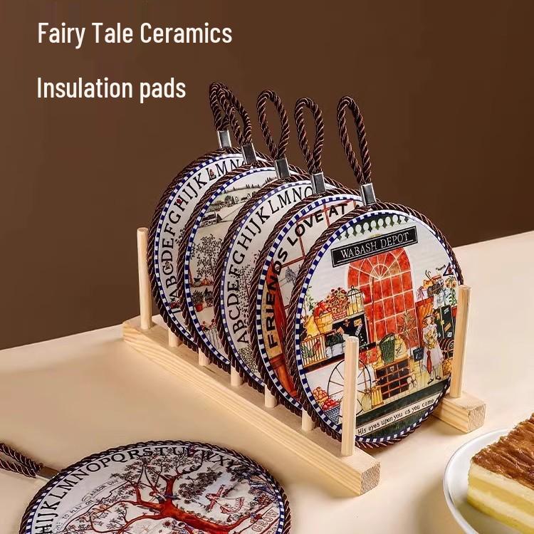 High-Temperature Resistant Retro Enamel Pot Mat – Anti-Scald Pad for Ceramic Tableware