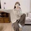 Autumn and Winter New Solid Color Double Zipper Sweater Cardigan Knitted Jacket Women Wear Chic Top