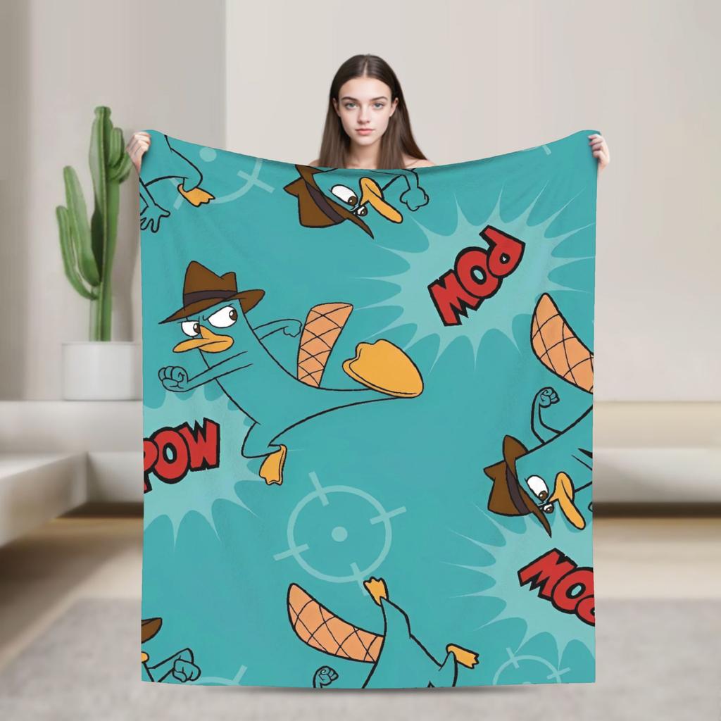 Perry the Platypus Warm Blankets Boy Girl Plush Throw Blanket Fashion Home Decor Flannel Bedspread Sofa Bed Cover