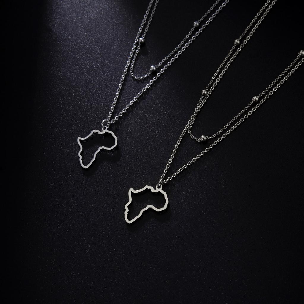 LIKGREAT African Map Necklace For Women Men Country Charm Stainless Steel Neckchain Cultural Ethnic Jewelry Gifts Wholesale
