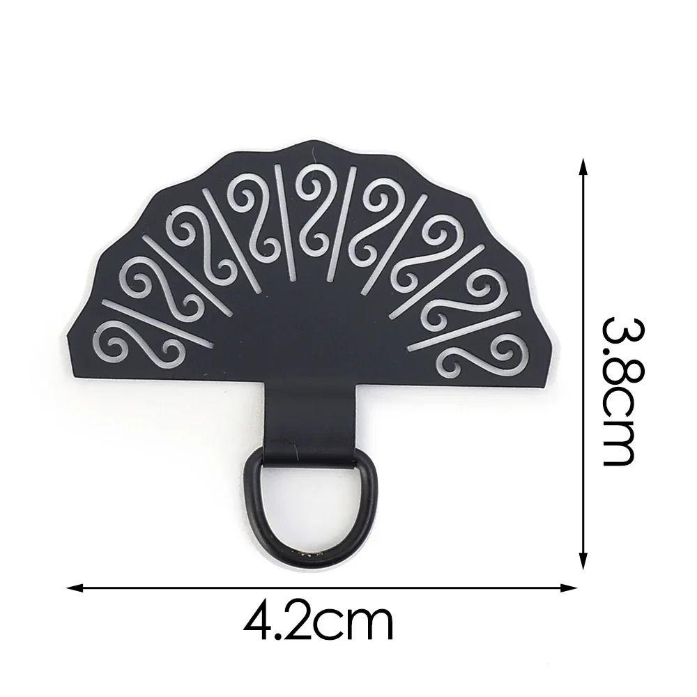 Chinese Style Metal Phone Patch Fan Shaped Phone Card Clip Luxury Phone Lanyard Gasket  Replacement