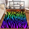Colorful Zebra Pattern Carpet with Rainbow Stripes for Home Decor Suitable for use as an anti-slip for living room bedroom sofas