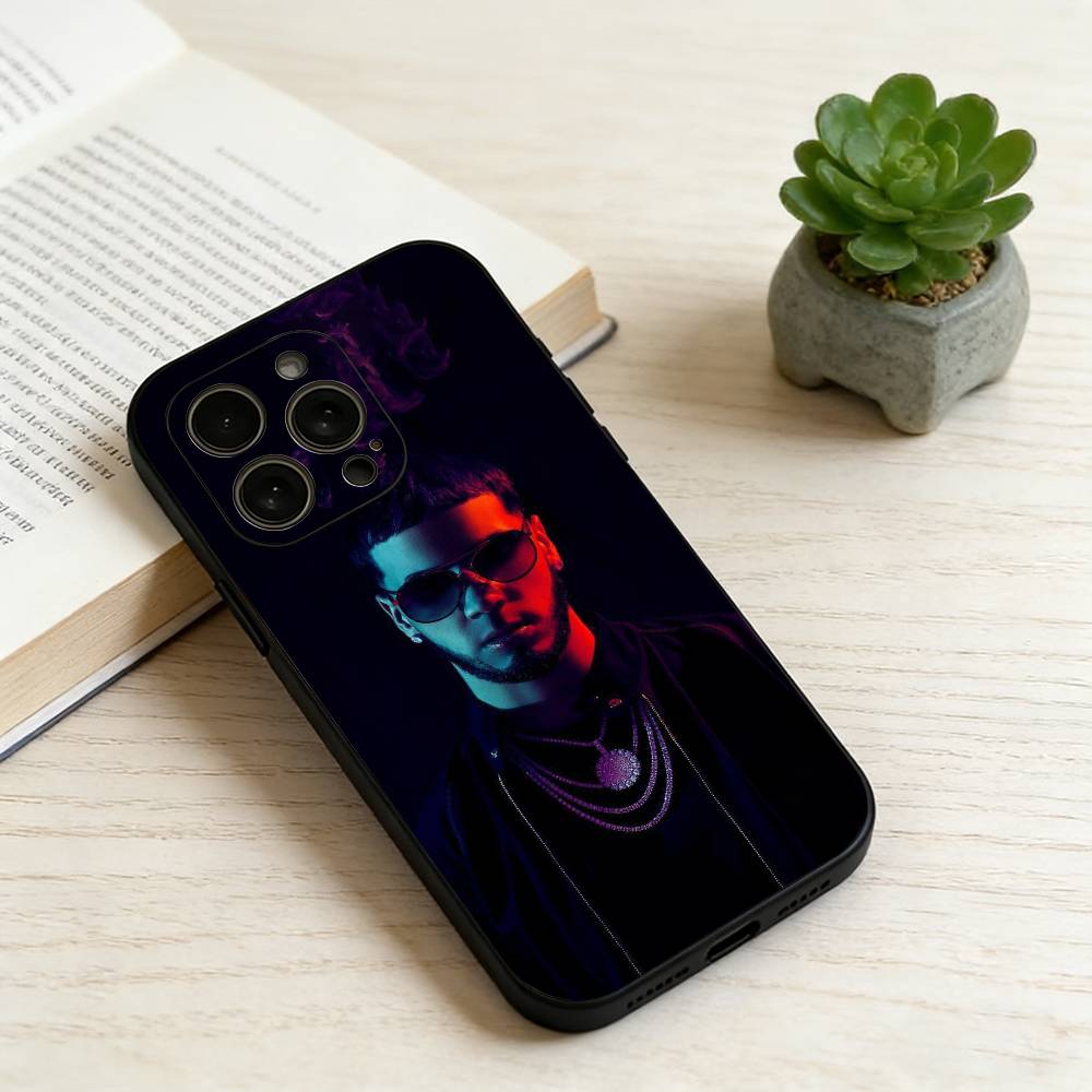 A-Anuel AA Rapper Phone Case For iPhone 17,16,15,14,13,12,11 Plus,Pro Max,XS,Soft Silicone Black Cover