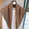 Niche Retro Printed Kaleidoscope Scarf Women'S High Sense Temperament Literary Style Thin Silk Scarf Triangle Scarf
