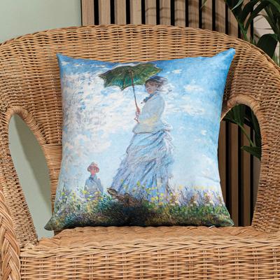 Kobieta Z Parasolem Poszewka Welwetowa Wielokolorowa We Wzór Ludzi 40X40 Cm