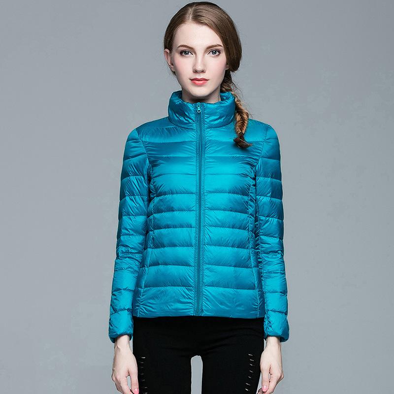 Autumn and winter warm light down jacket women's short stand-up collar outdoor thin autumn and winter women's jacket