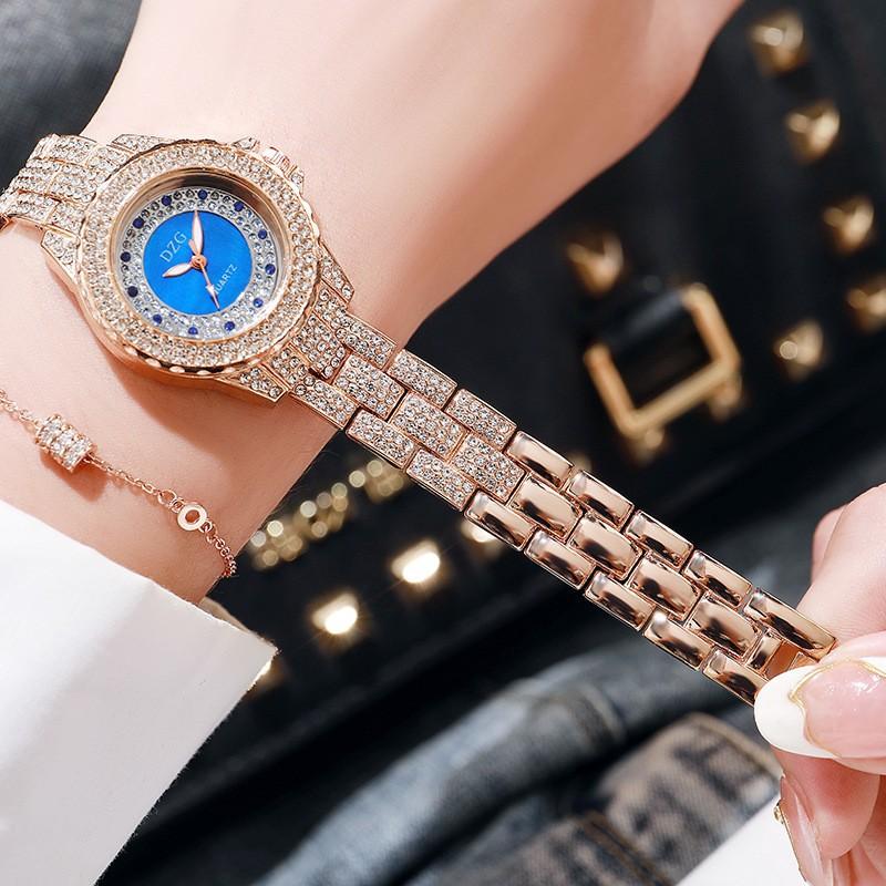Watch Women'S Simple Temperament Wind Light Luxury Retro Hole Color Shell Surface Watch Large Rhinestone