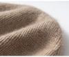 Unisex Cashmere Slouchy Beanie: Double-Sided Knit Hat for Autumn/Winter Warmth