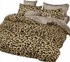 3-piece Bedding Set 200x220 + Pillowcases 70x80, Cotton Satin, Leopard Print