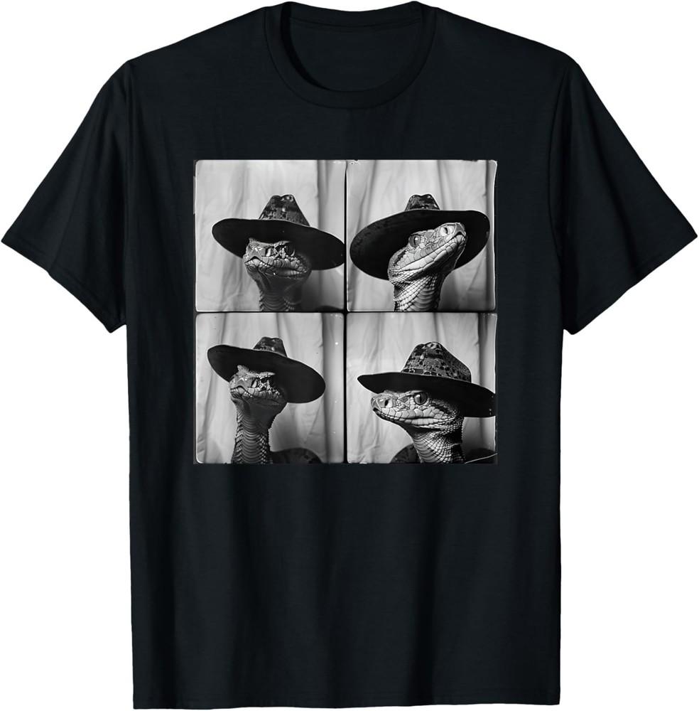 Snake In Cowboy Hat Funny Animal Photobooth Snake Owner Unisex T-Shirt