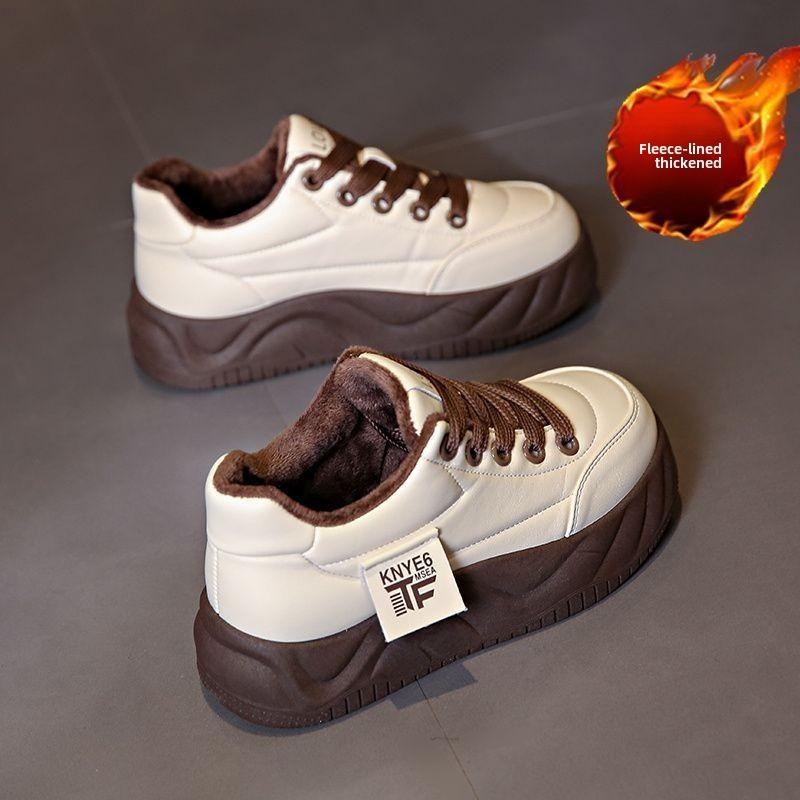 Fashion Shoes Woman 2024 Round Toe Platform Autumn Casual Female Sneakers Shallow Mouth New Creepers Small Fall Sports Winter