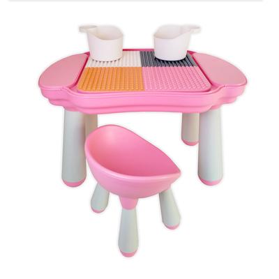Children's Table with Chair for Blocks Craft Table Educational Toy Table Activity Table for Children's Room and Kindergarten