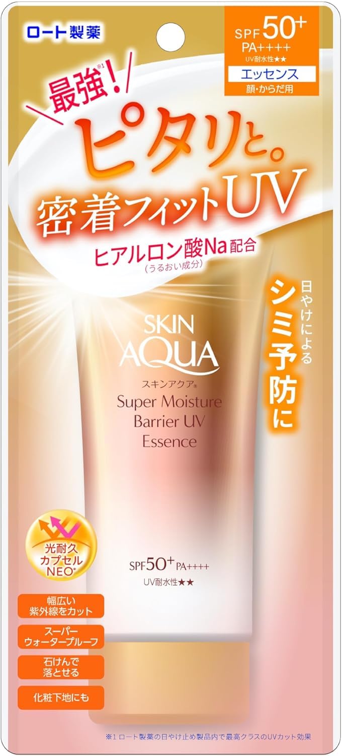 

SKIN AQUA Super Moisture Barrier UV Essence 70г гиалуроновая плотно прилегающая супер (Содержит кислоту, УФ, SPF50+ PA++++, водостойкий)
