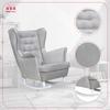 Diana Rocking Chair, Scandinavian, Family Meble, Grey-beige Velvet