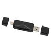 USB C USB2.0 MICRO USB Storage Card Reader with 3 Connectors 104MBps 3 in 1 USB Storage Card Reader for Laptop Cellphone