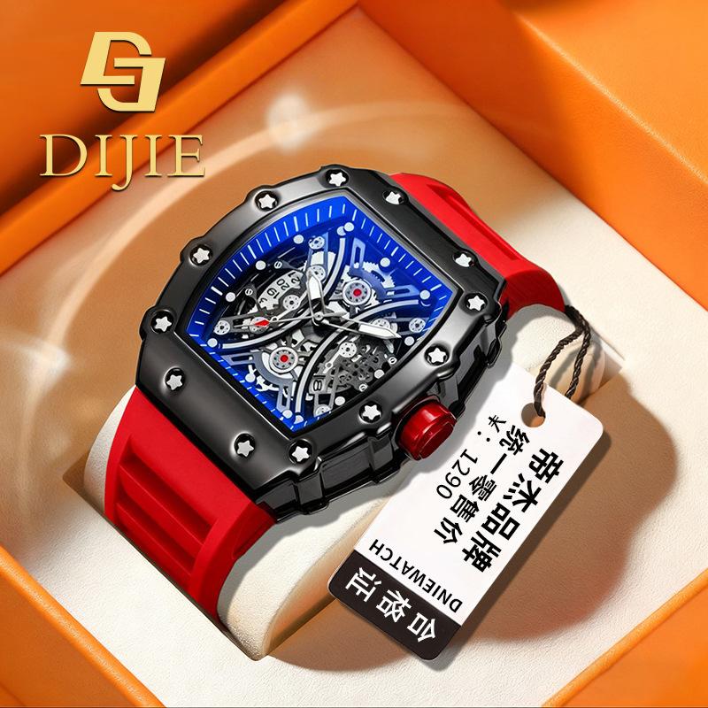

Quartz Watch Men S Automatic Waterproof Spring Calendar Watch Barrel Type Hollow Fashion