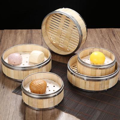 Gadget Chinese Woven Bamboo Bamboo Lid Food Steamer Bamboo Steamer Steam Cooker Steamer Basket