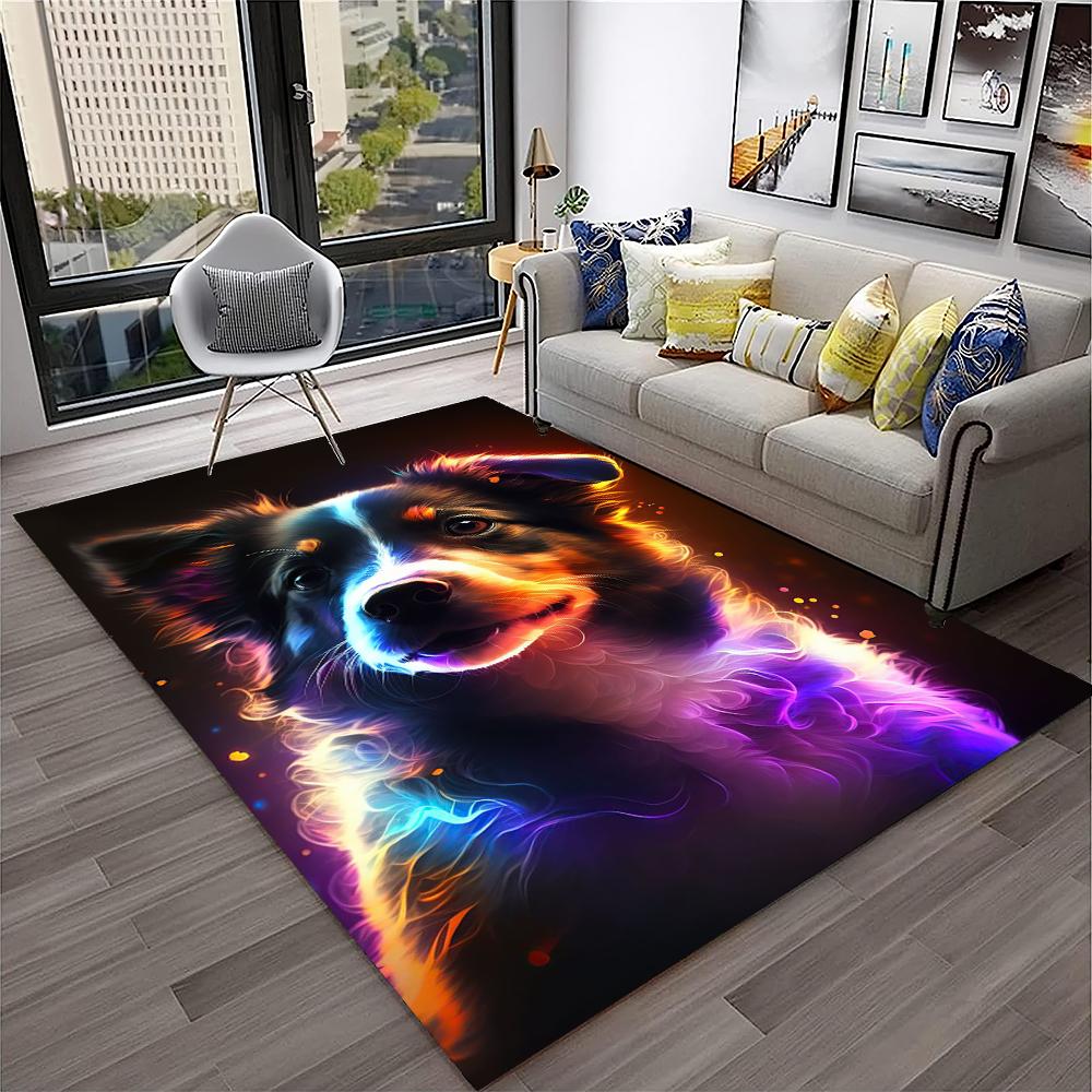 Süßer Hund Samojede, Chihuahua, Zwergspitz, Husky Cartoon Teppich für Zuhause Wohnzimmer Schlafzimmer Sofa Fußmatte Dekoration, Kinder Rutschfest
