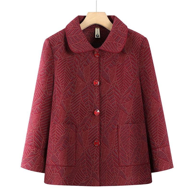

Women s Winter Velvet-Enhanced Lapel Jacket for Middle-Aged and Elderly: Grandma s Warm, Stylish Cotton Wear 5XL 145-160 kg
