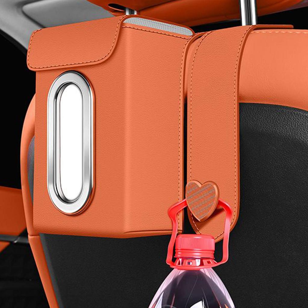 Car Tissue Holder Facial Paper Organizer with 2 Hooks Tissue Box Holder for Car for Backseat Headrest Travel Road Trip Interior