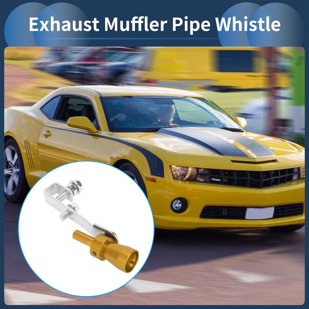 INFINAUTO Turbo Sound Exhaust Muffler Pipe Whistle Rear Tail Pipe S Carbide Chrome Manufacturer Aluminum Gold Tone 1 Set