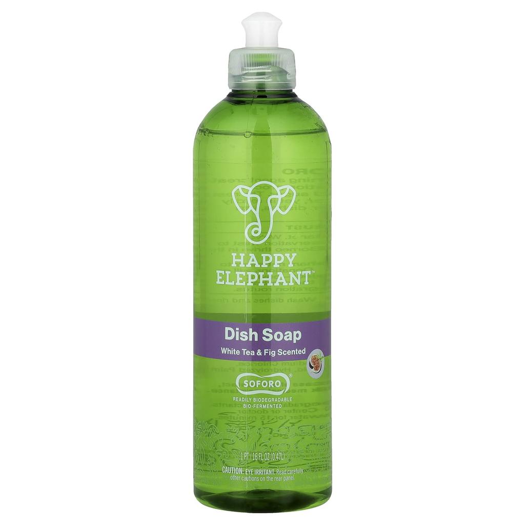 Happy Elephant, White Tea & Fig Dishwashing Liquid, 0.47 l (16 fl oz)