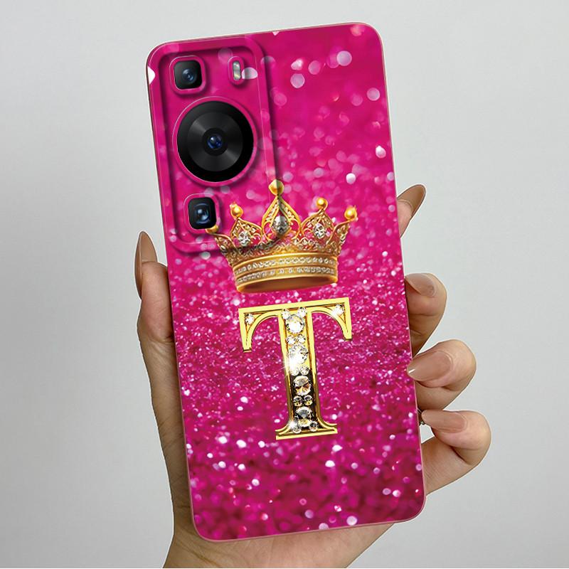 For Huawei P60 / P60 Pro / P60 Art Crown Letter Couple Phone Case HuaweiP60 P60Pro P60Art Soft Silicone TPU Protective Casing