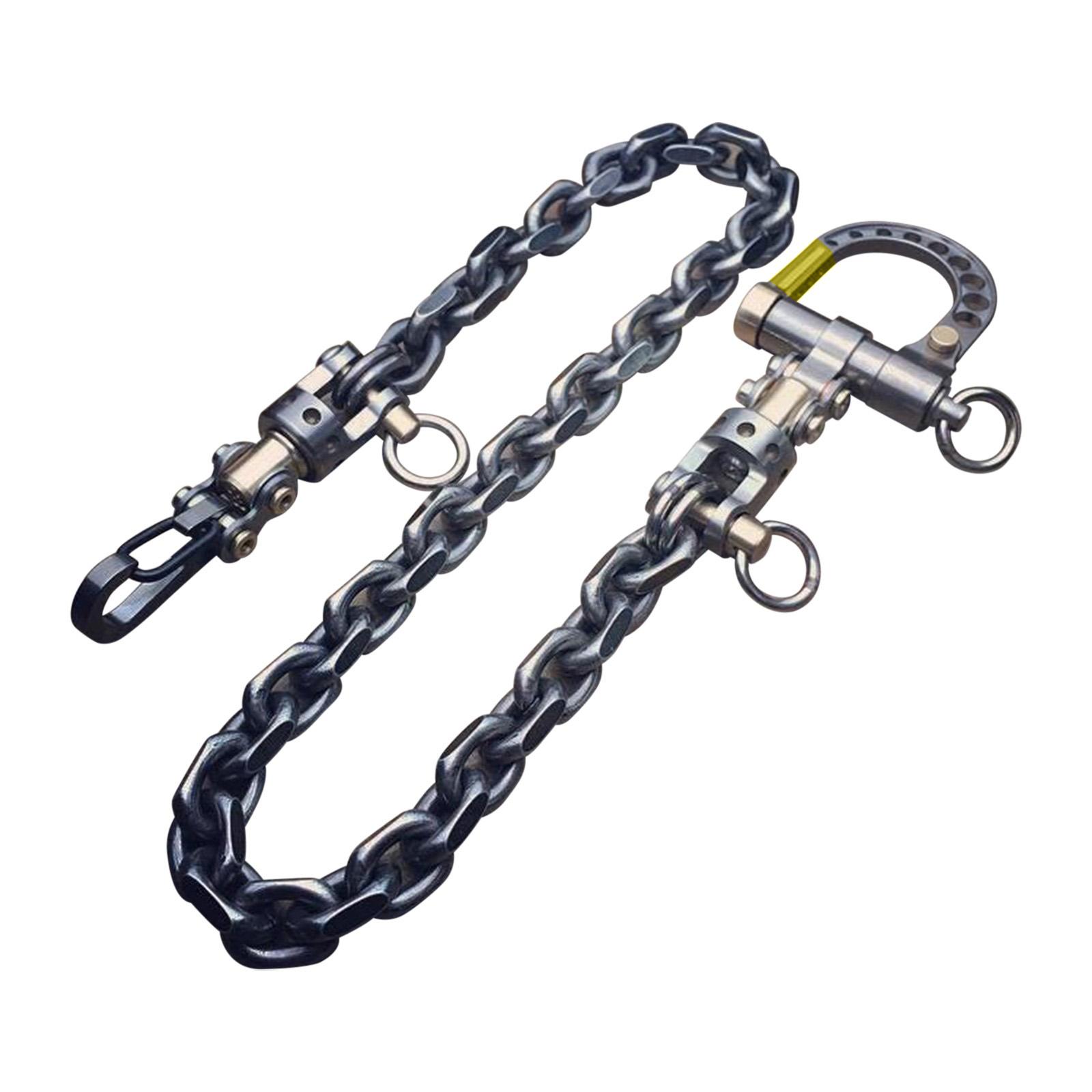 Heavy Duty Metal Chain Key Holder with Secure Clasp and Carabiner Clip for Durable Everyday Use and Strong Attachment One Size