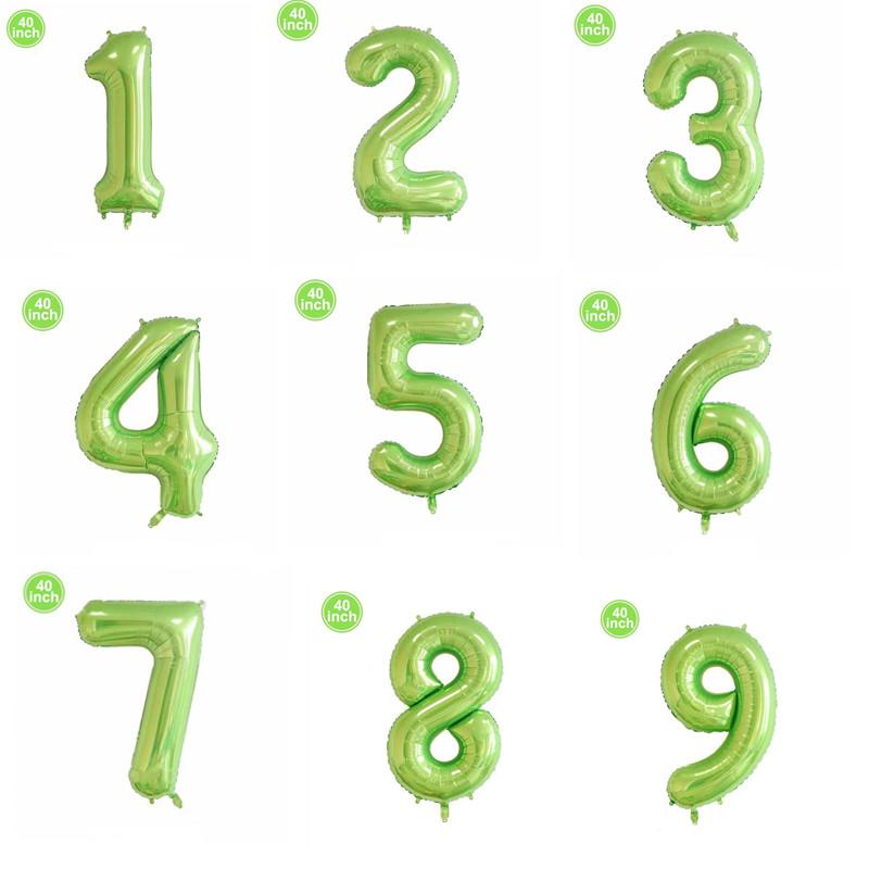 

Фруктовый зеленый цифровой шар 0-9 День рождения вечеринка годовщина украшение комнаты алюминиевый фольгированный шар