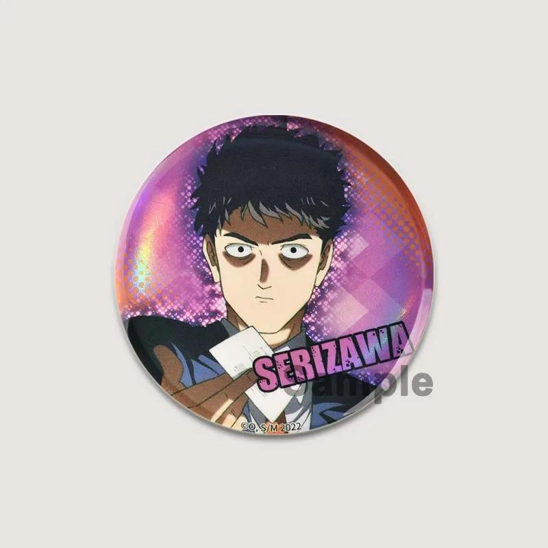 32/44/58mm Japanese Anime Mob Psycho 100 Badges On Backpack Accessories Lapel Pins Cartoon Brooches for Clothes Bag Decor Fans Gifts