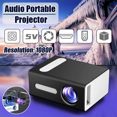 12V HD 1920*1080P LED Mini Projector Supports AV HDMI USB Audio Mini 3D Home Cinema Movie Portable Projector Home Media Video