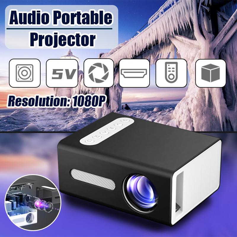 12V HD 1920*1080P LED Mini Projector Supports AV HDMI USB Audio Mini 3D Home Cinema Movie Portable Projector Home Media Video